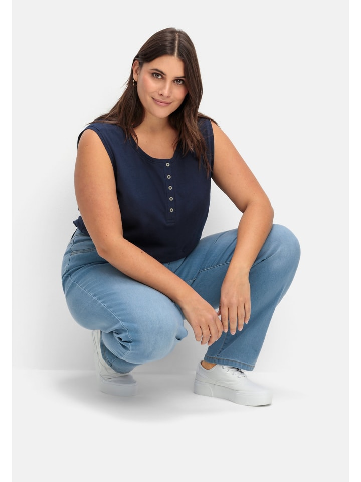 sheego Gerade Jeans in blue Denim günstig kaufen