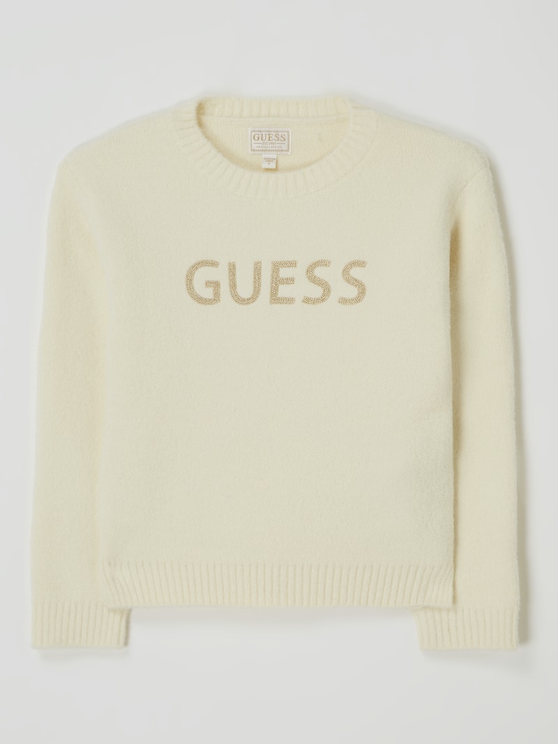 Pullover mit Logo in offwhite
