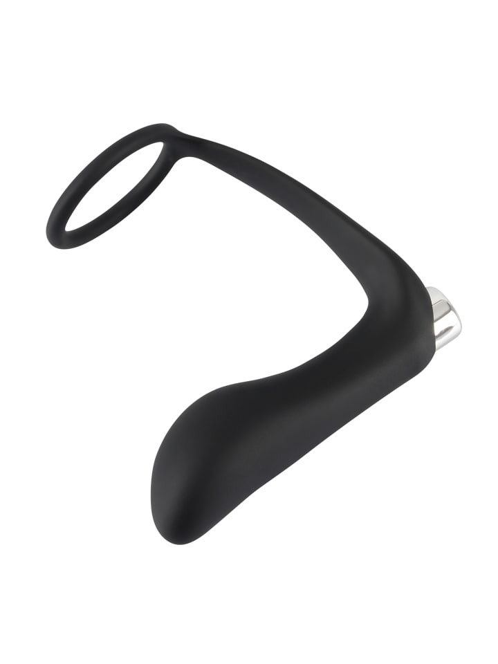 Black Velvets Analplug mit Penisring Vibrating Ring & Plug in schwarz günstig kaufen 10,8 cm