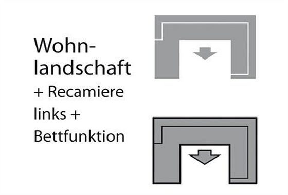 sit&more Wohnlandschaft Mailand, wahlweise mit Bettfunktion, frei im Raum stellbar