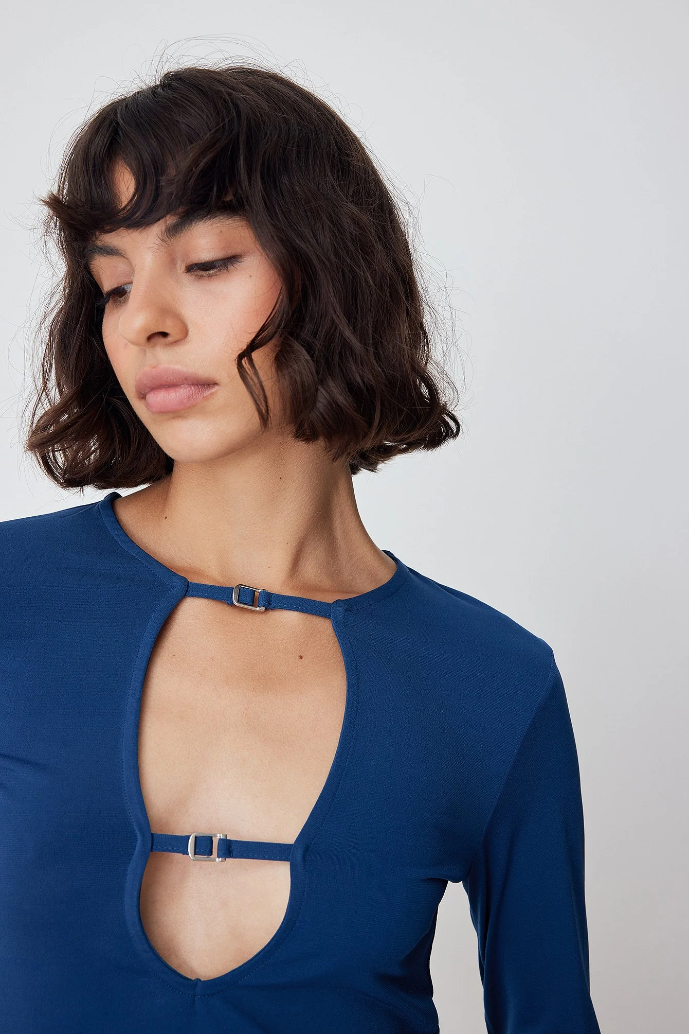 Jersey-Top mit Schnallendetail