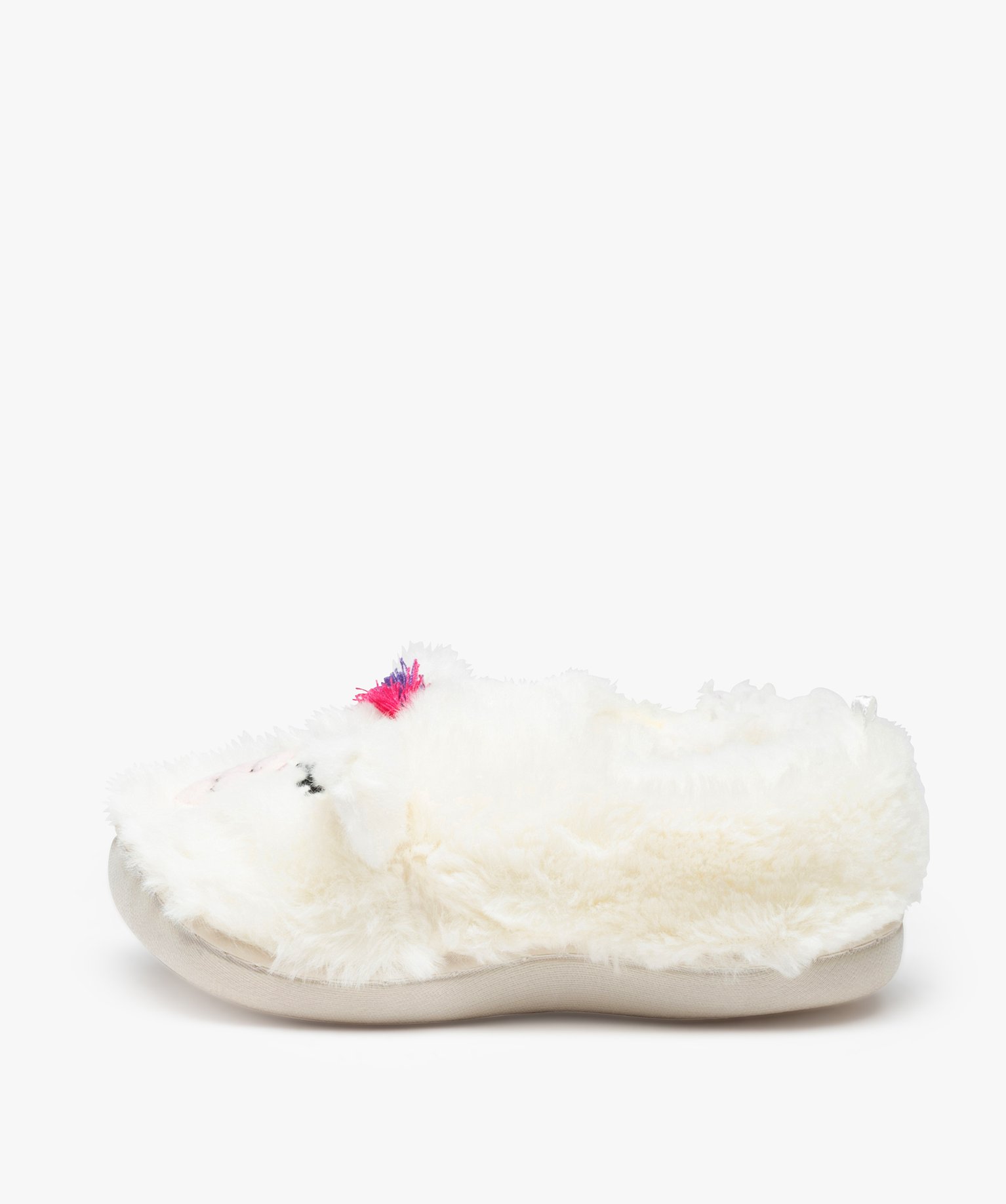 Chaussons fille extra doux en forme de lama beige | GEMO