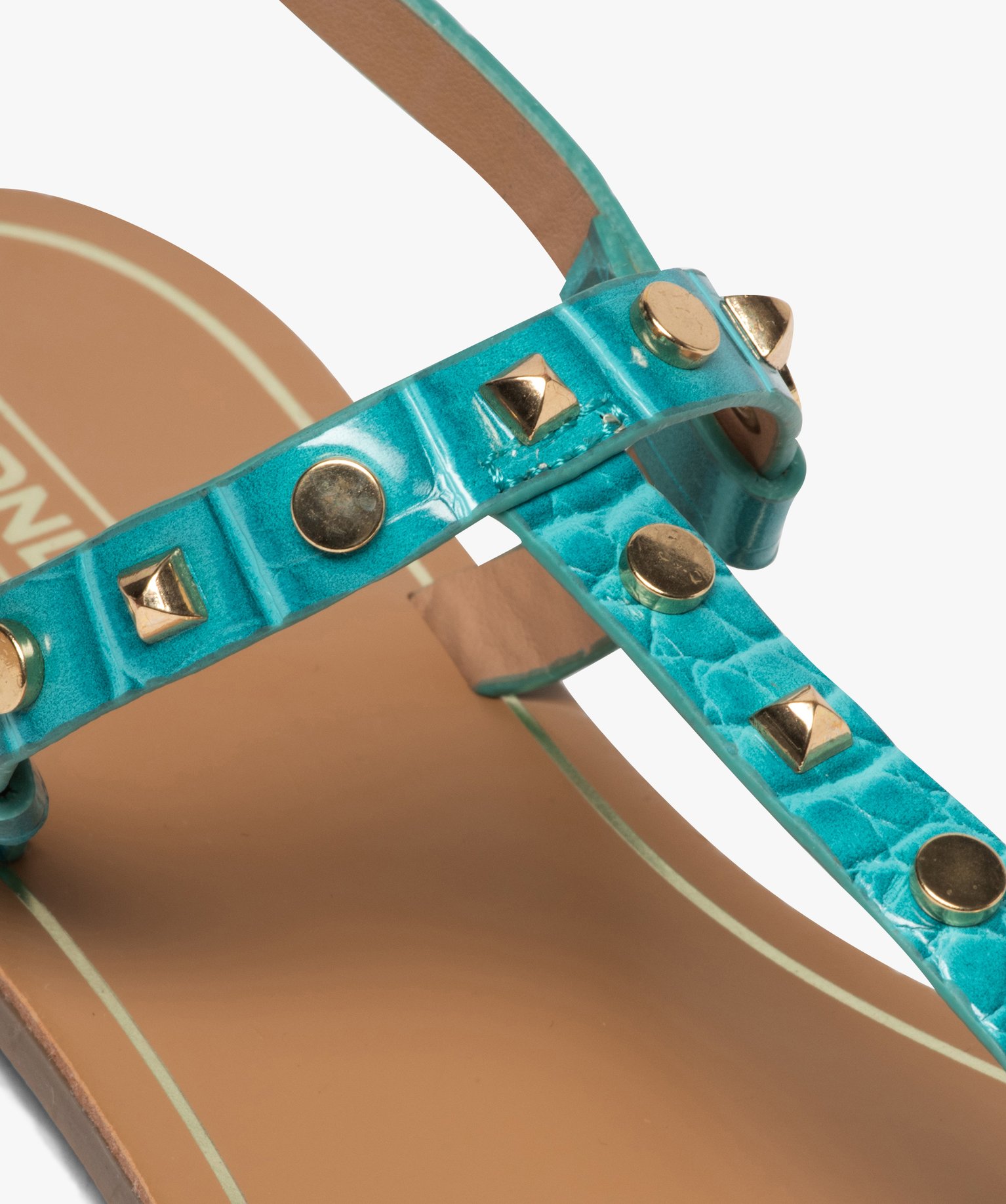 Sandales femme à entre-doigts avec clous décoratifs - Only bleu | GEMO