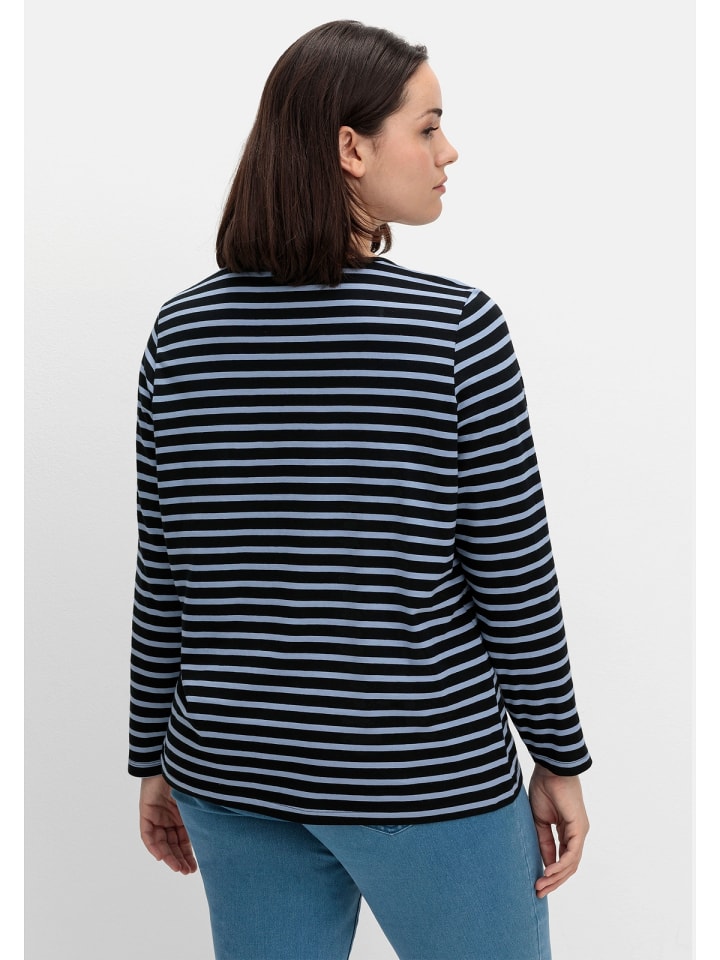sheego Ringelshirt in taubenblau gestreift günstig kaufen