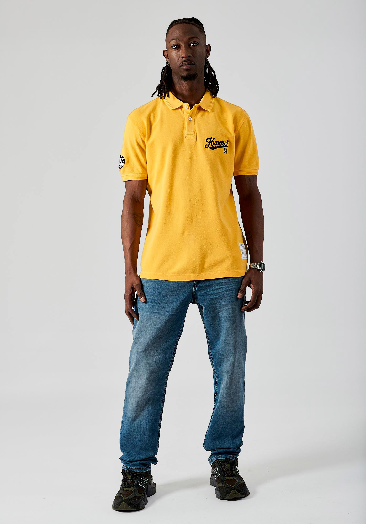 BARNI  Polo jaune Homme en 100% coton bio