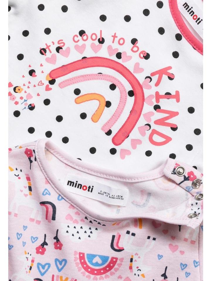 Minoti 2er-Set: Longsleeves Loved 2 in rosa günstig kaufen