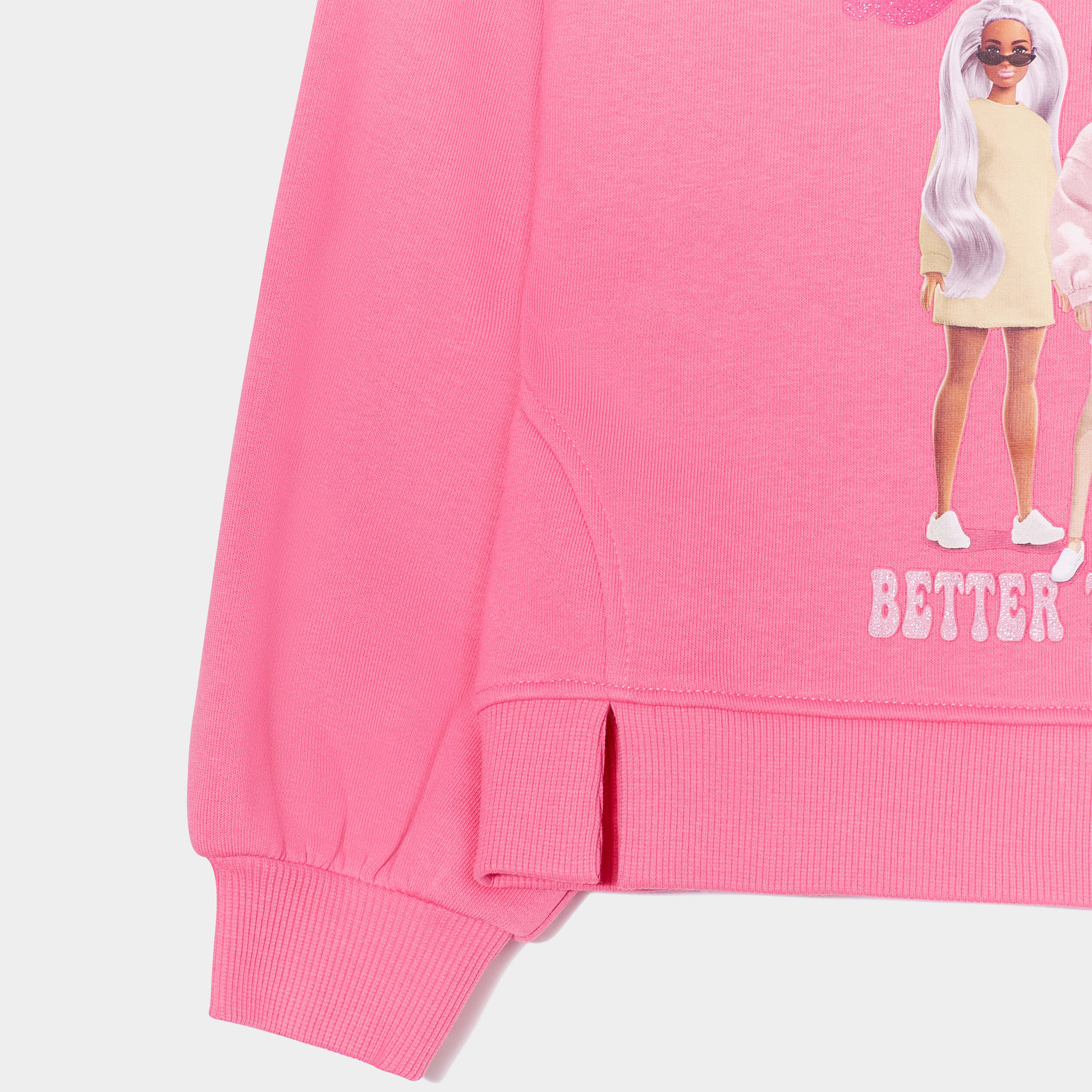 Sweat manches longues Barbie rose fushia fille | La Halle