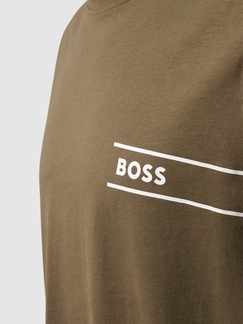 T-Shirt mit Label-Print in olivgrün
