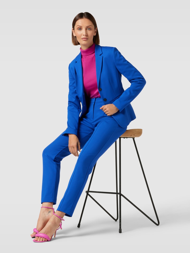 Stoffhose mit Ziernähten in royalblau
