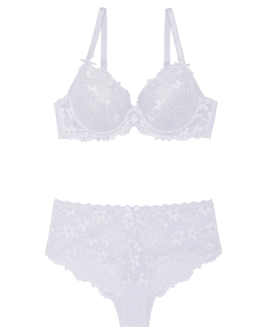 Push-up-BH + Panty in Weiß