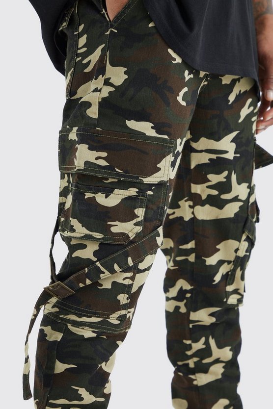 Skinny Camouflage Cargo-Hose