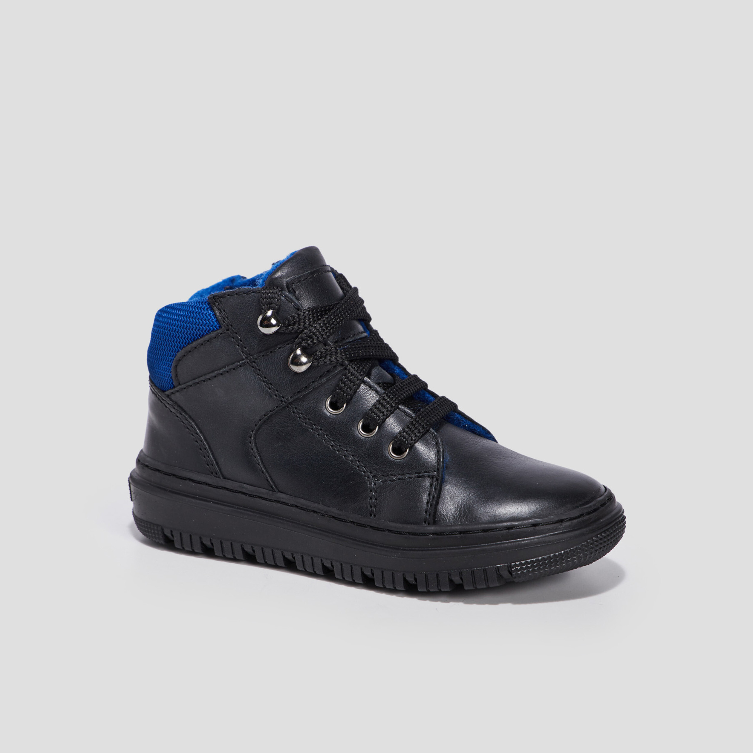 Baskets montantes zippées noir garçon | La Halle