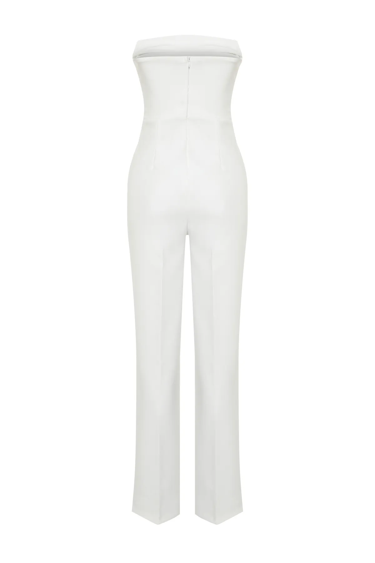 Trendyol Collection  Weißer gewebter Hochzeits-/Nikah-Jumpsuit mit Korsett-Details TPRSS24TU00002