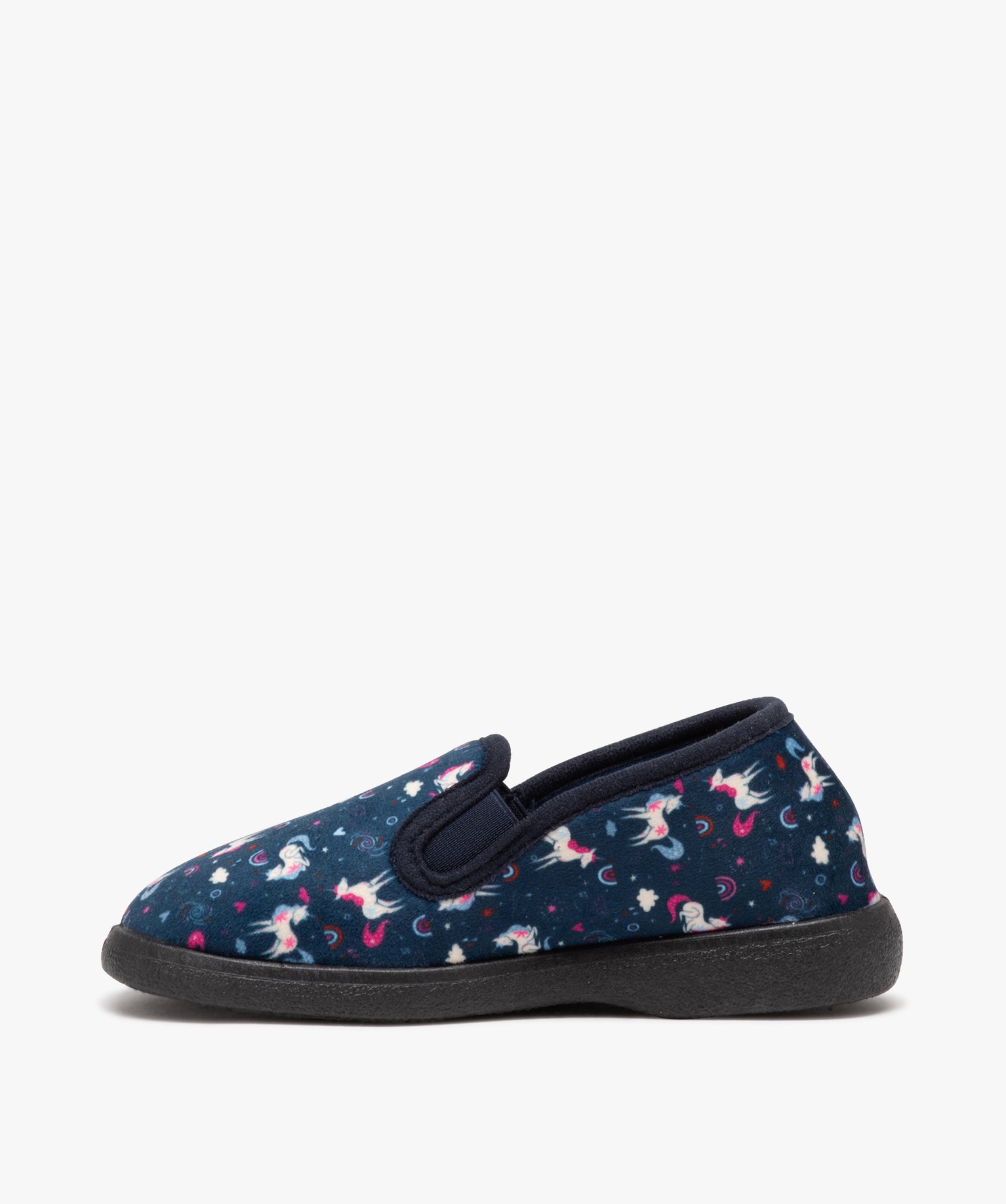 Chaussons fille en velours à motif licorne marine | GEMO