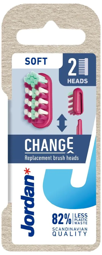 Cabeças de escova de dentes de substituição Jordan Change Soft