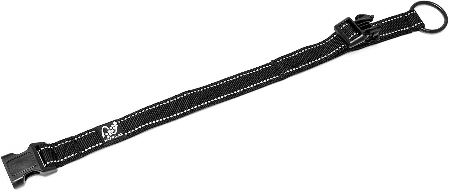 Happilax Hunde-Halsband Hundehalsband gepolstert, größenverstellbar & reflektierend, Rot S Nylon