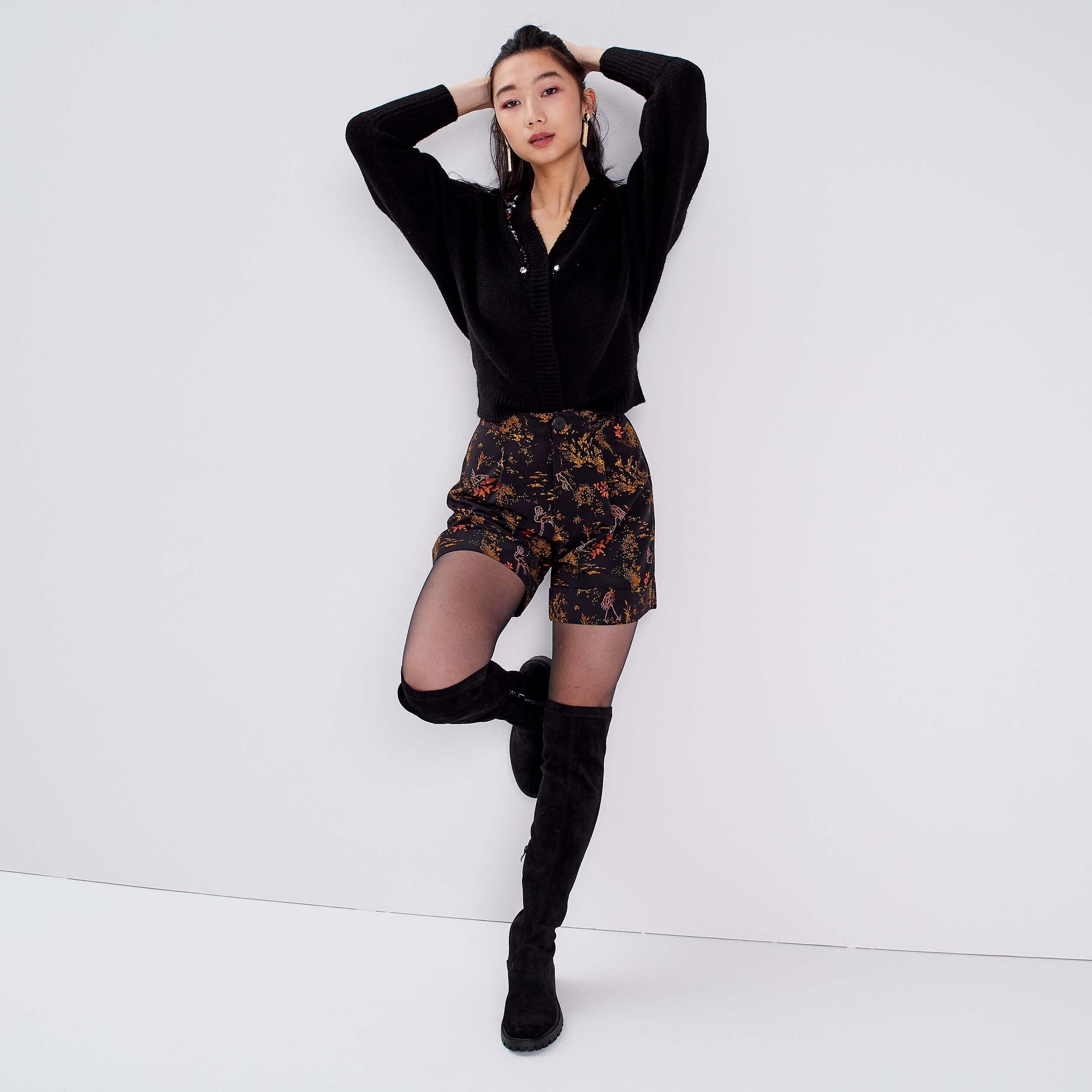 Gilet manches longues noir femme | Cache Cache
