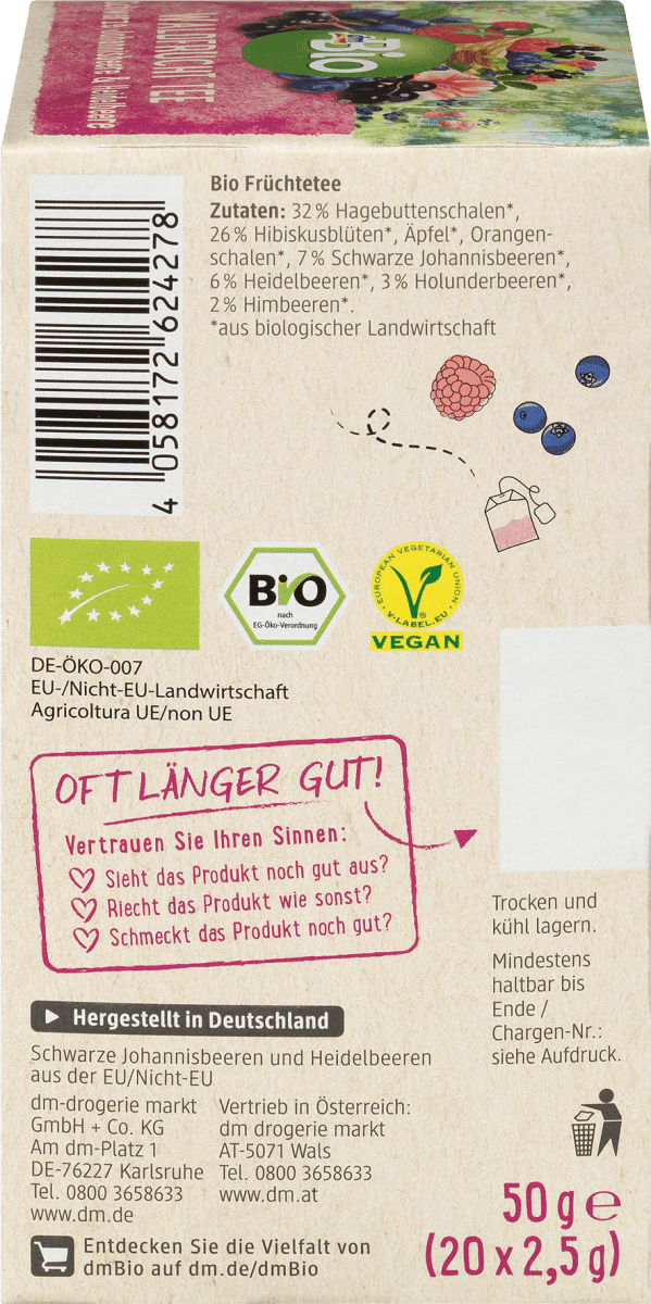 Früchtetee Waldfrucht (20 Beutel), 0,05 kg