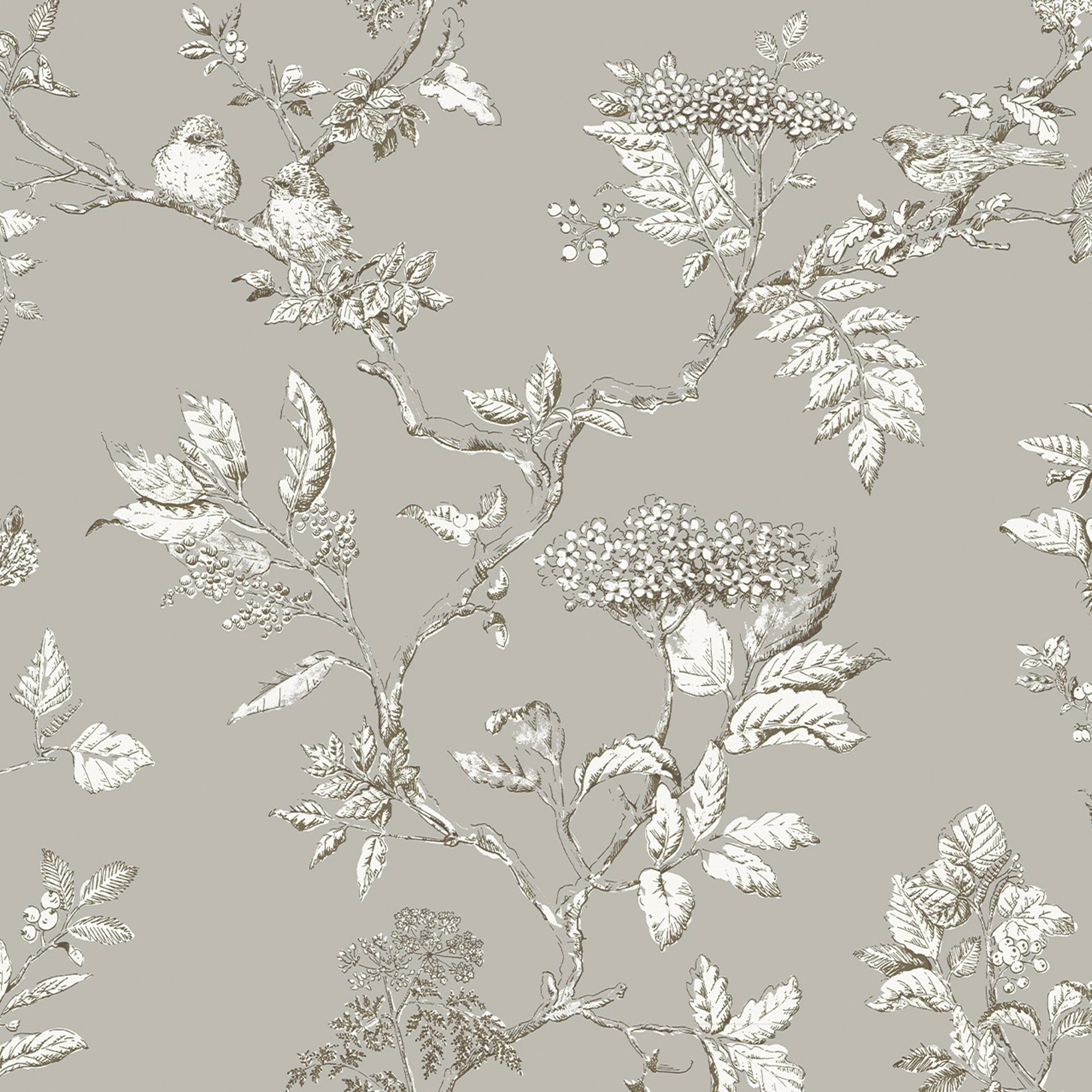 LAURA ASHLEY Vliestapete Elderwood, gemustert, FSC® zertifiziert, mit lebhaftem Druck, 10 Meter Länge