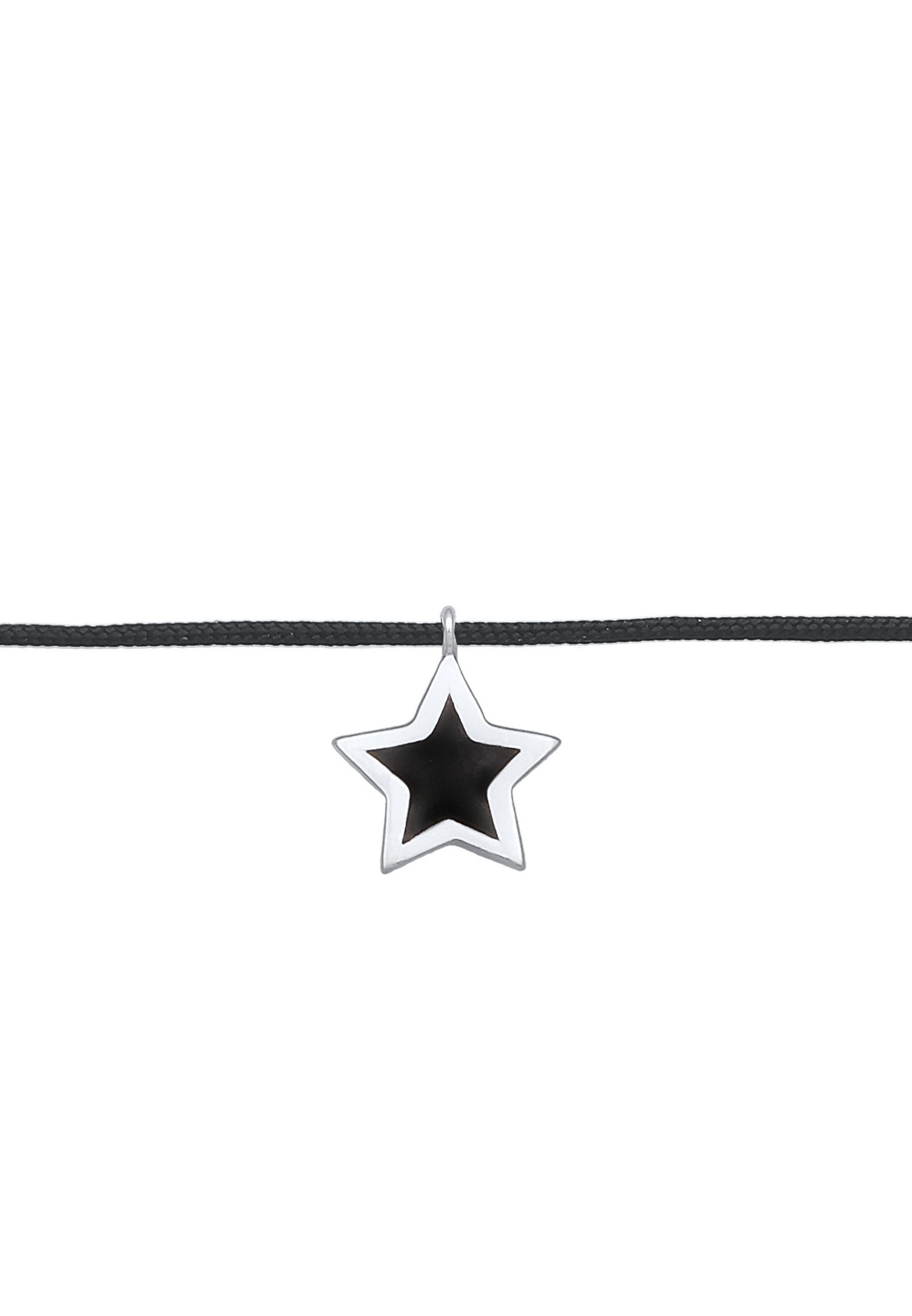 Collana girocollo da donna Elli con ciondolo a stella Astro, smalto e tessuto in argento sterling 925.