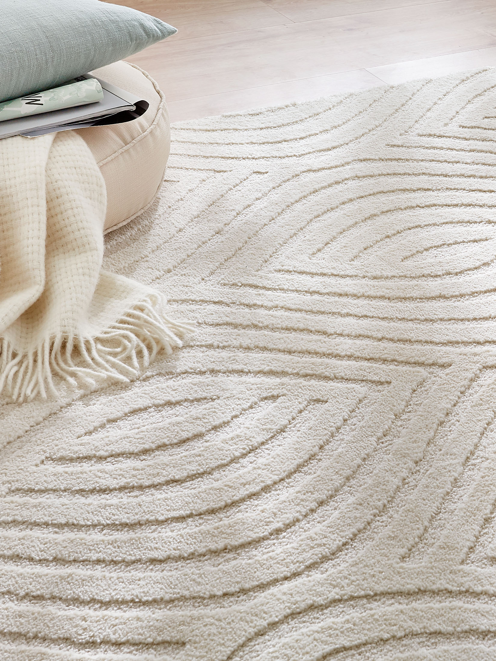 Rombo Moderner Teppich, Offwhite