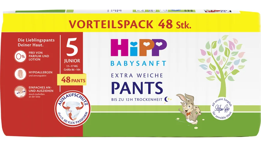 HiPP Babysanft Windeln Pants, Gr. 5 Junior, 11 - 17 KG