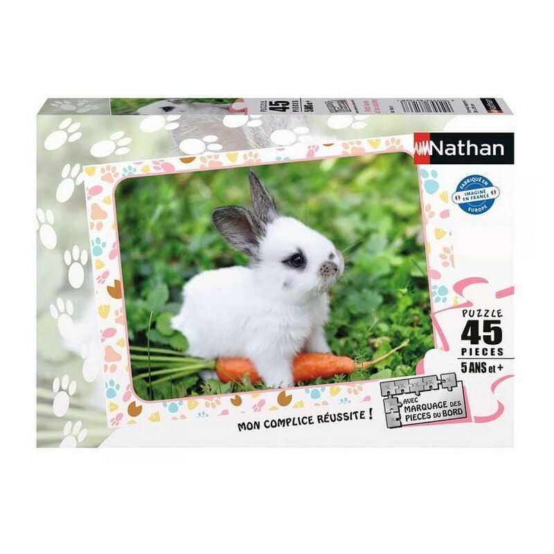 Puzzle lapin et sa carotte 45 pièces