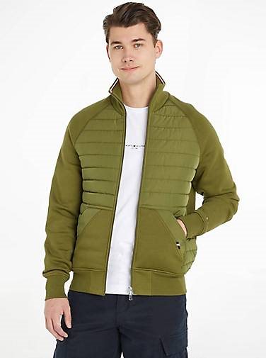 TOMMY HILFIGER Herren Sweatjacke MIX MEDIA ZIP THRU STAND COLLAR