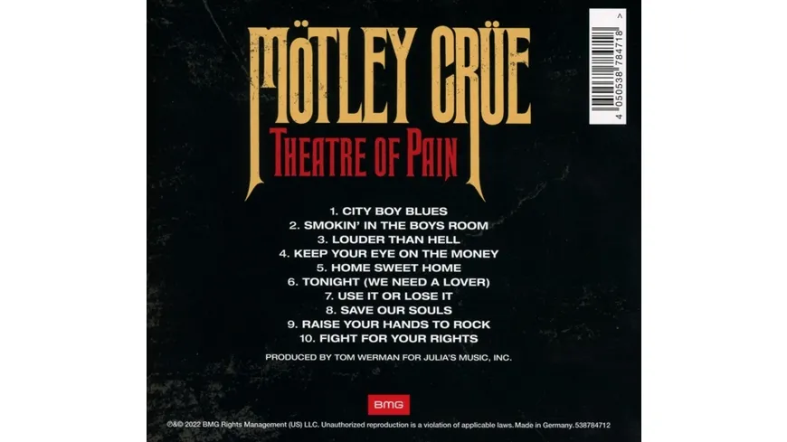 Theatre of Pain (40th Anniversary Remaster) Digipak