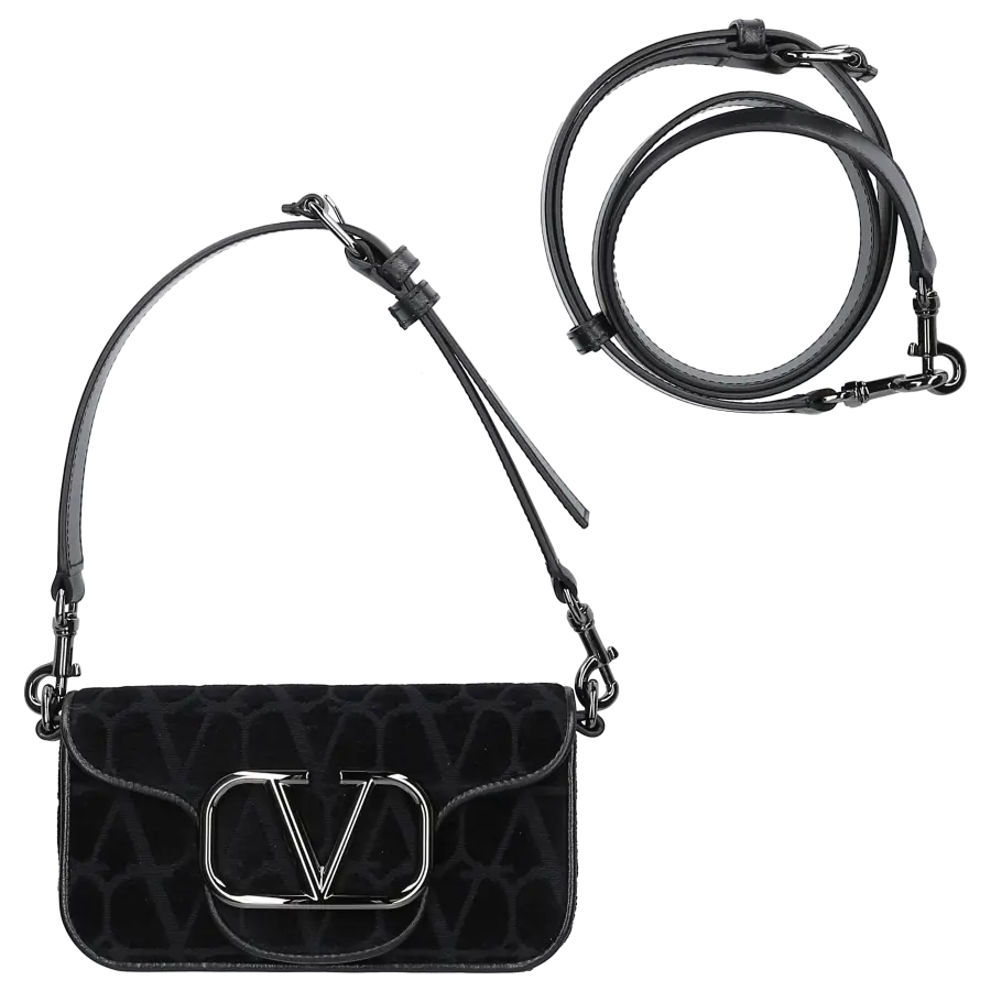 Valentino Garavani - Handtasche LOCÒ Canvas - schwarz