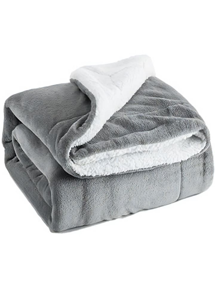 Intirilife Sherpa Kuscheldecke in Grau günstig kaufen onesize