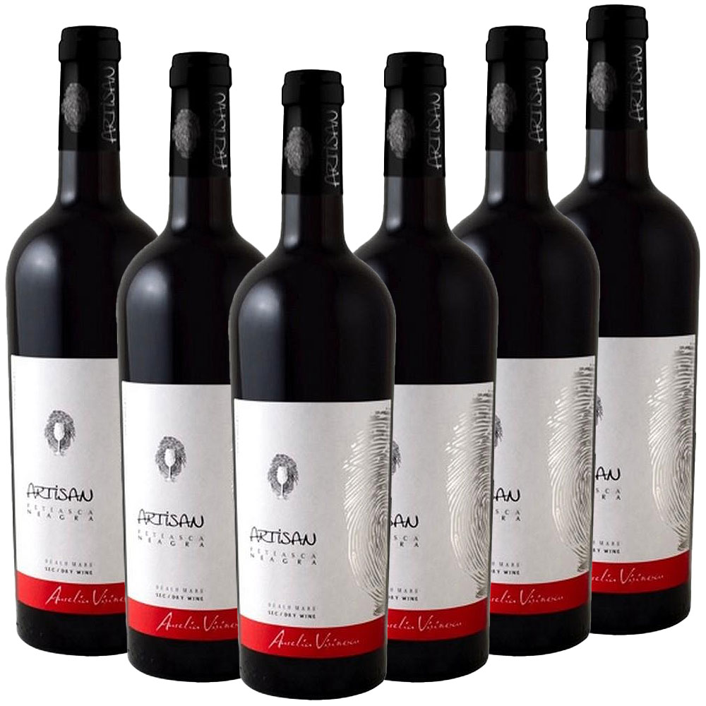 Domeniile Sahateni ARTISAN Schwarze Mädchentraube (Feteasca Neagra) DOC - 6er Karton