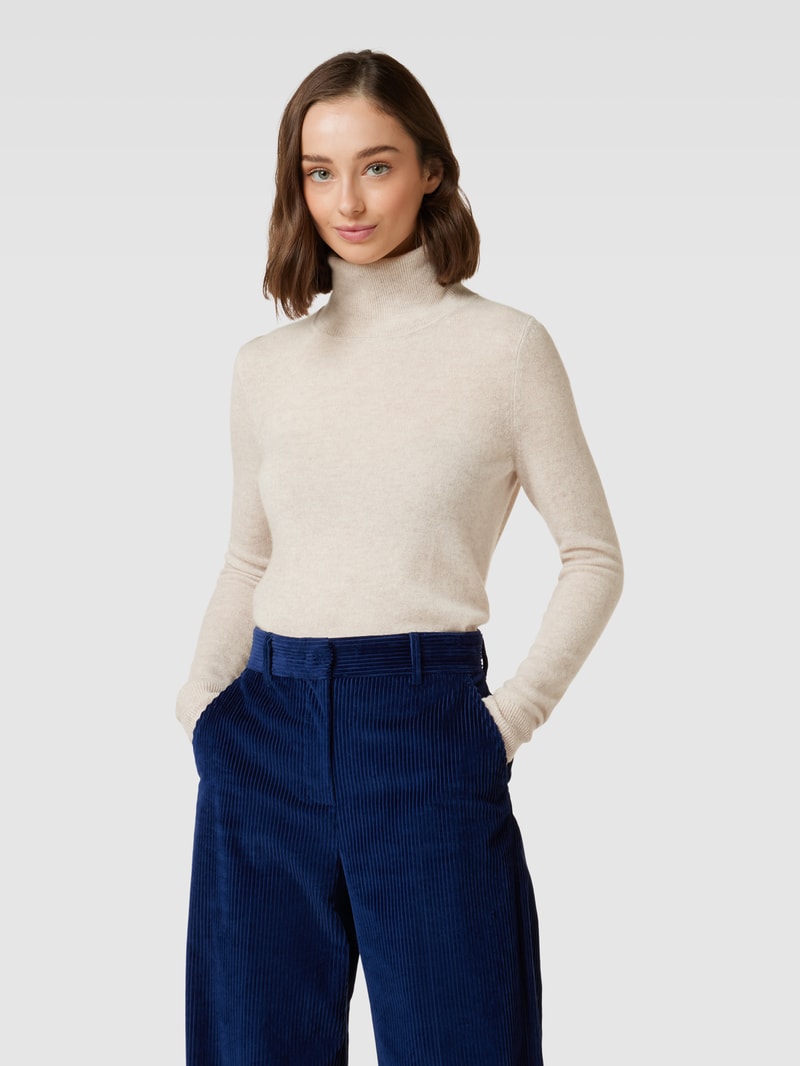 Kaschmirpullover in melierter Optik in beige meliert