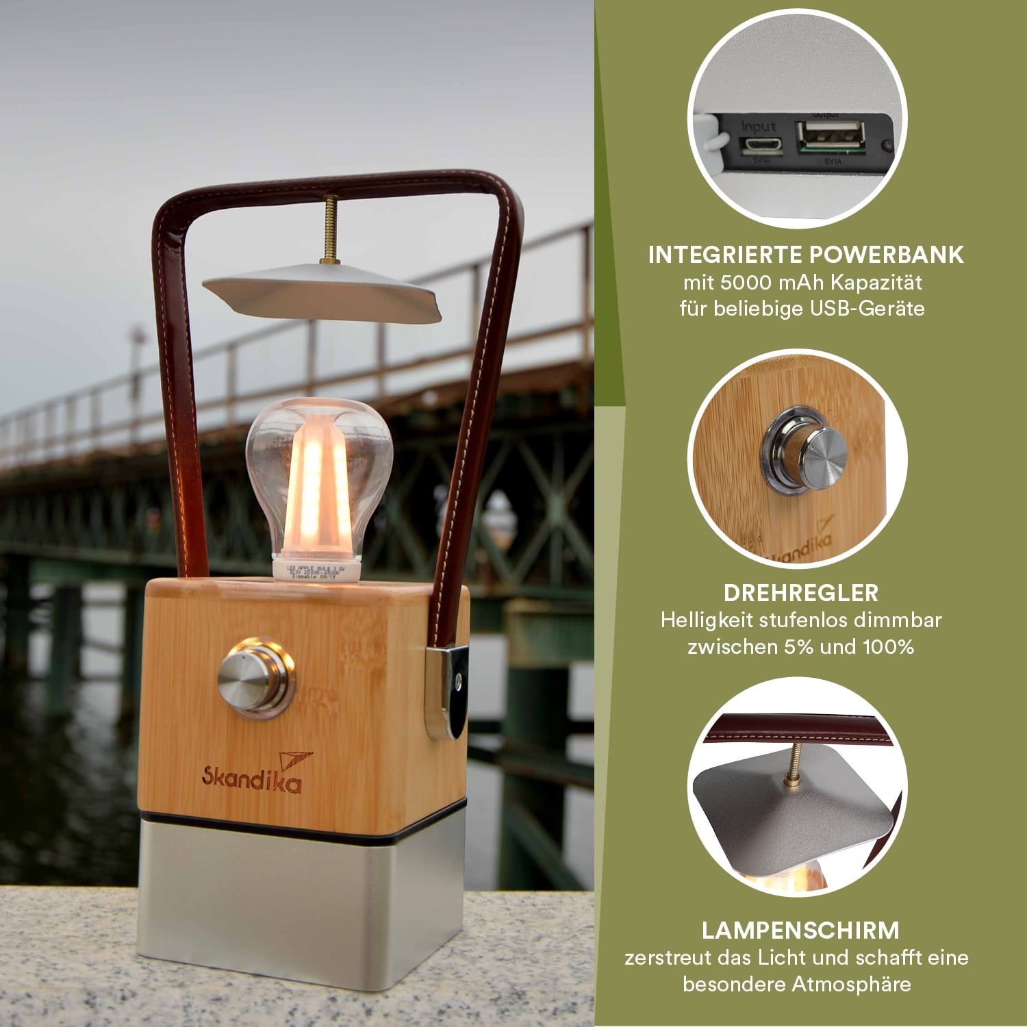 SKANDIKA Campinglampe Aurora