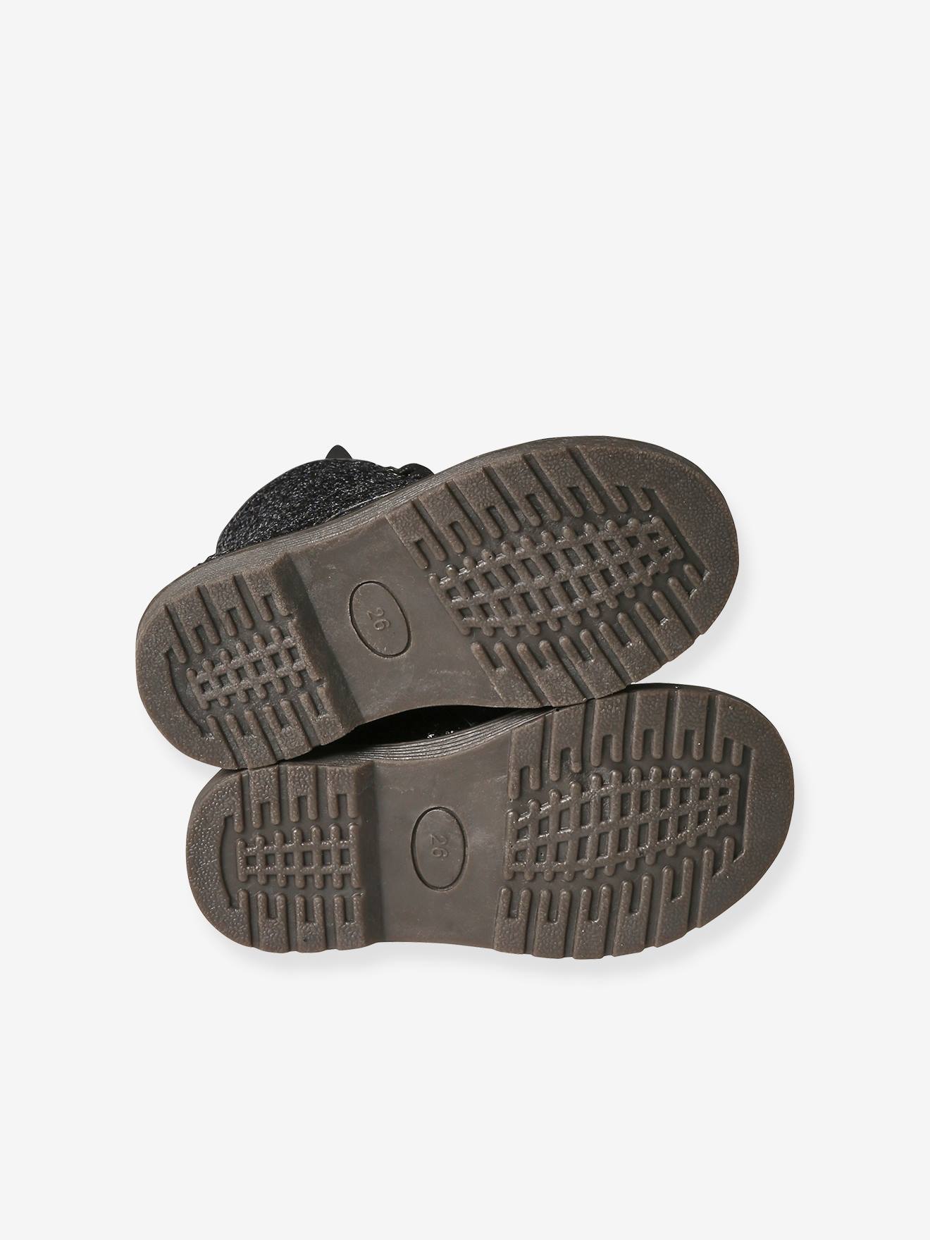 Boots lacées et zippées fille collection maternelle noir
