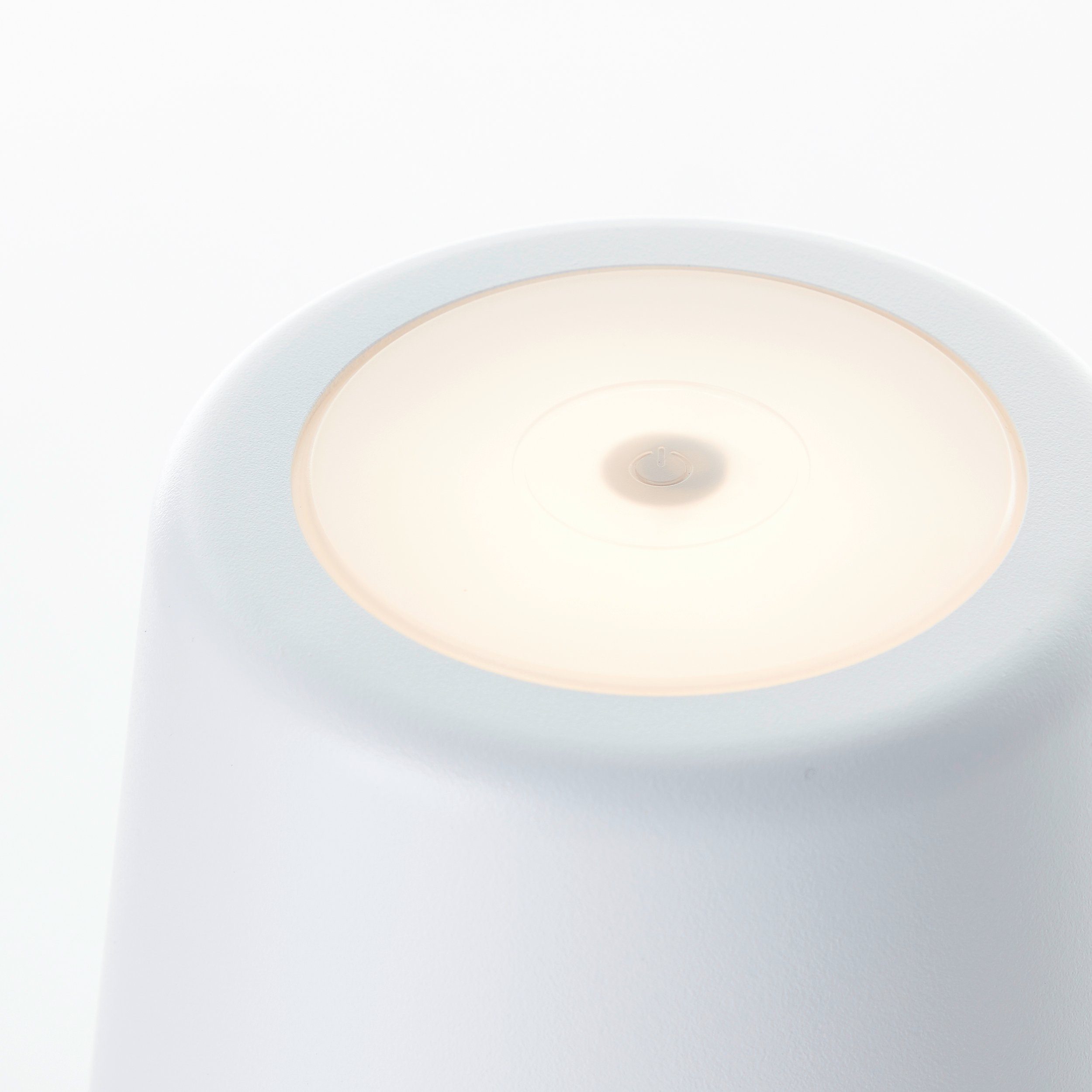 Brilliant LED Tischleuchte Kaami, Dimmfunktion, LED fest integriert, Warmweiß, Portable LED Außen Tischlampe, 37 cm, 310lm, Touchdimmer, USB, weiß