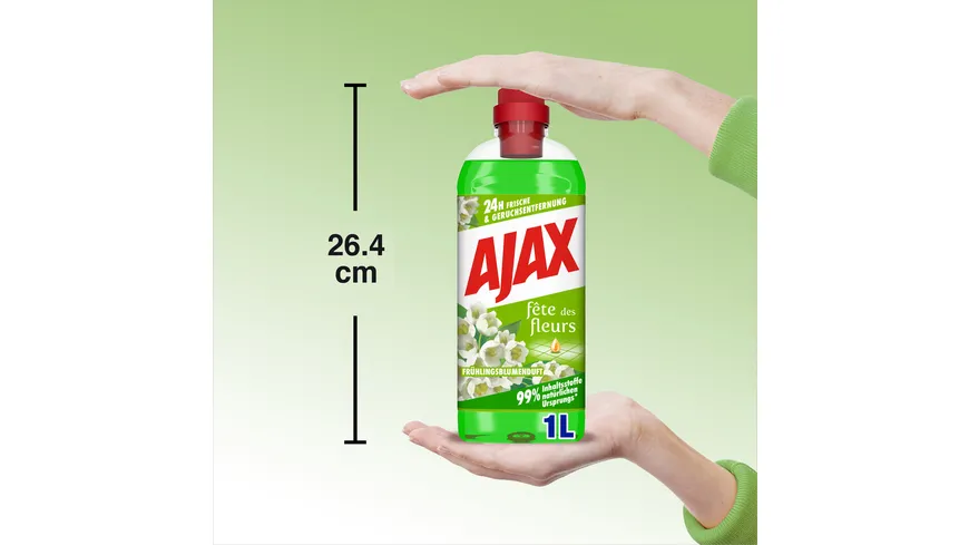 Ajax Allzweckreiniger Frühlingsblumen -  Multi-Oberflächen-Reiniger mit ätherischen Ölen für 24h natürliche Frische 1 l