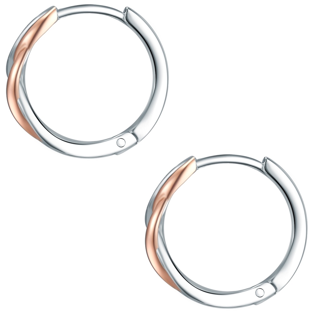 Rafaela Donata Créoles en argent Argent sterling Oxyde de zirconium (CZ) en Argent Boucles d'oreilles