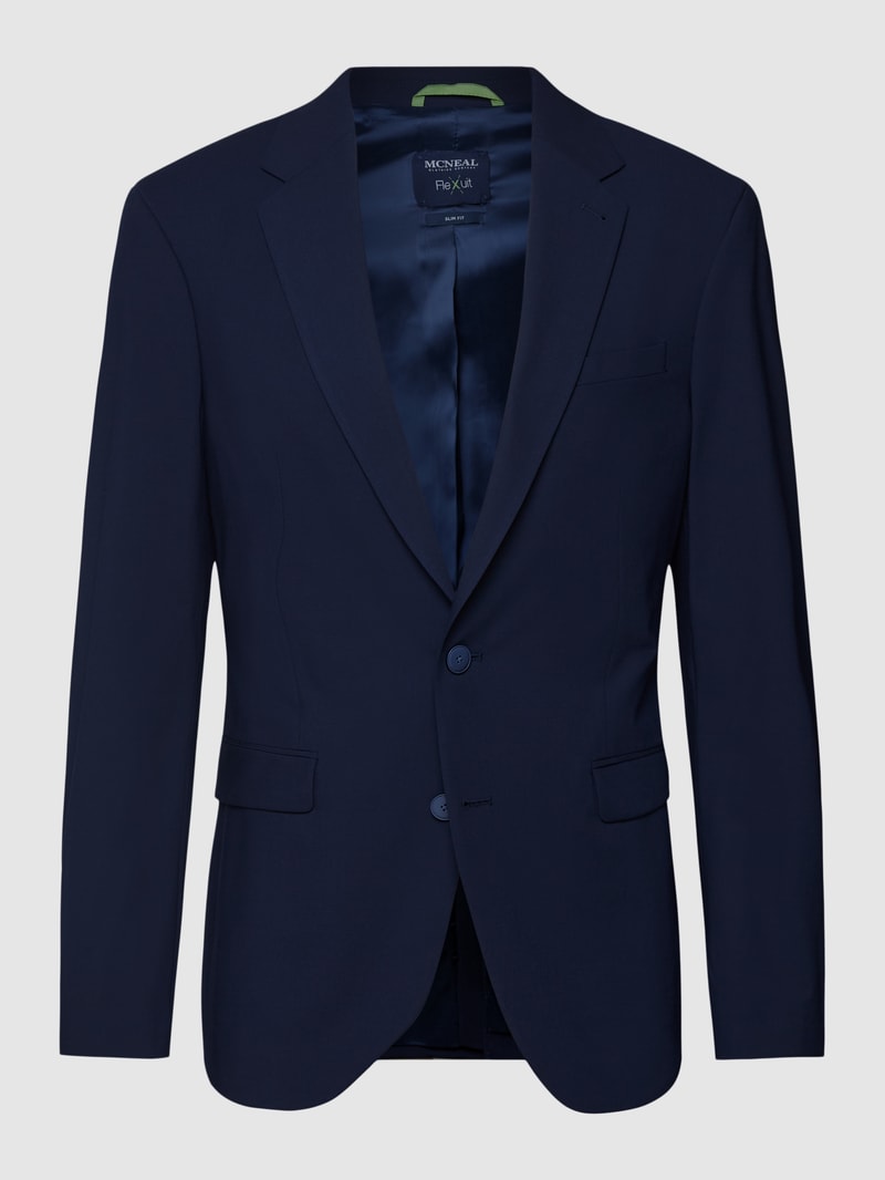 Slim Fit 2-Knopf-Sakko mit Pattentaschen in marineblau