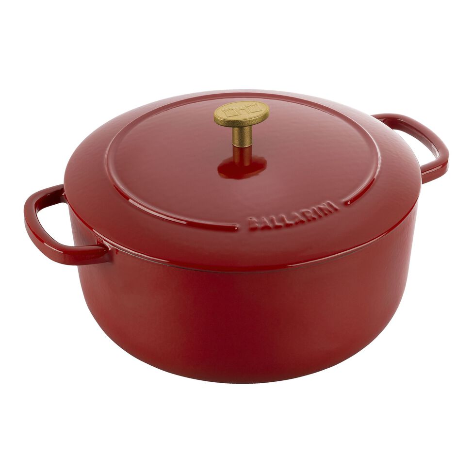 Cocotte 24 cm, rund, Rot, Gusseisen