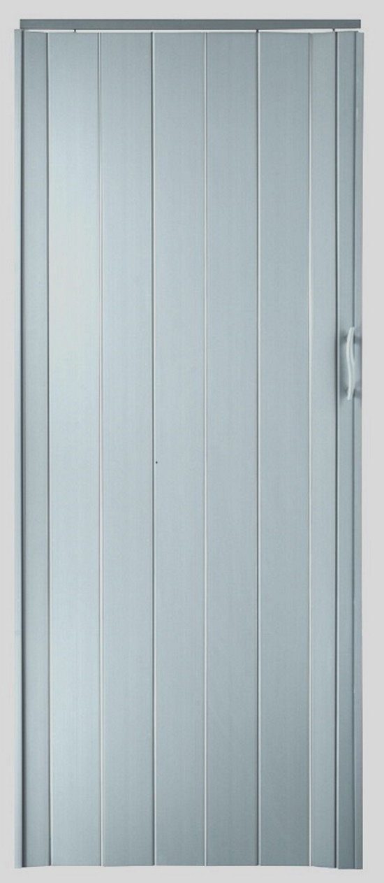 Standom Falttür Schiebetür Edelstahl Look H. 202 cm für Türbreite bis 84 cm