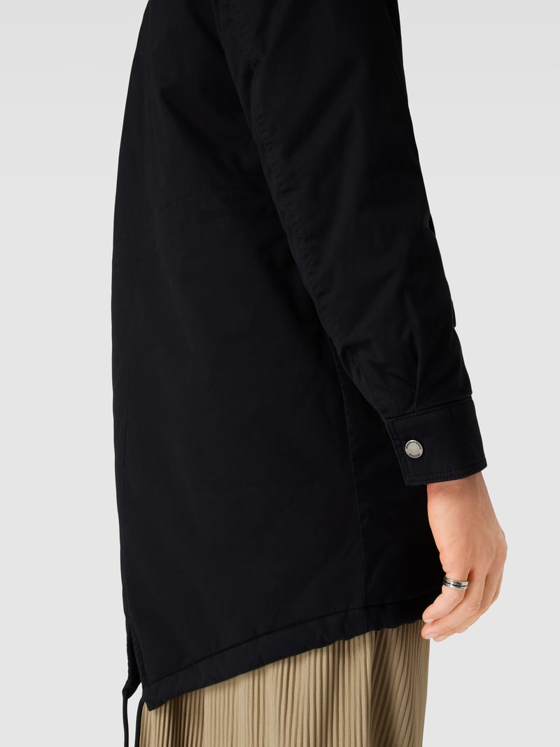 Parka mit Pattentaschen Modell 'cotton parka' in schwarz