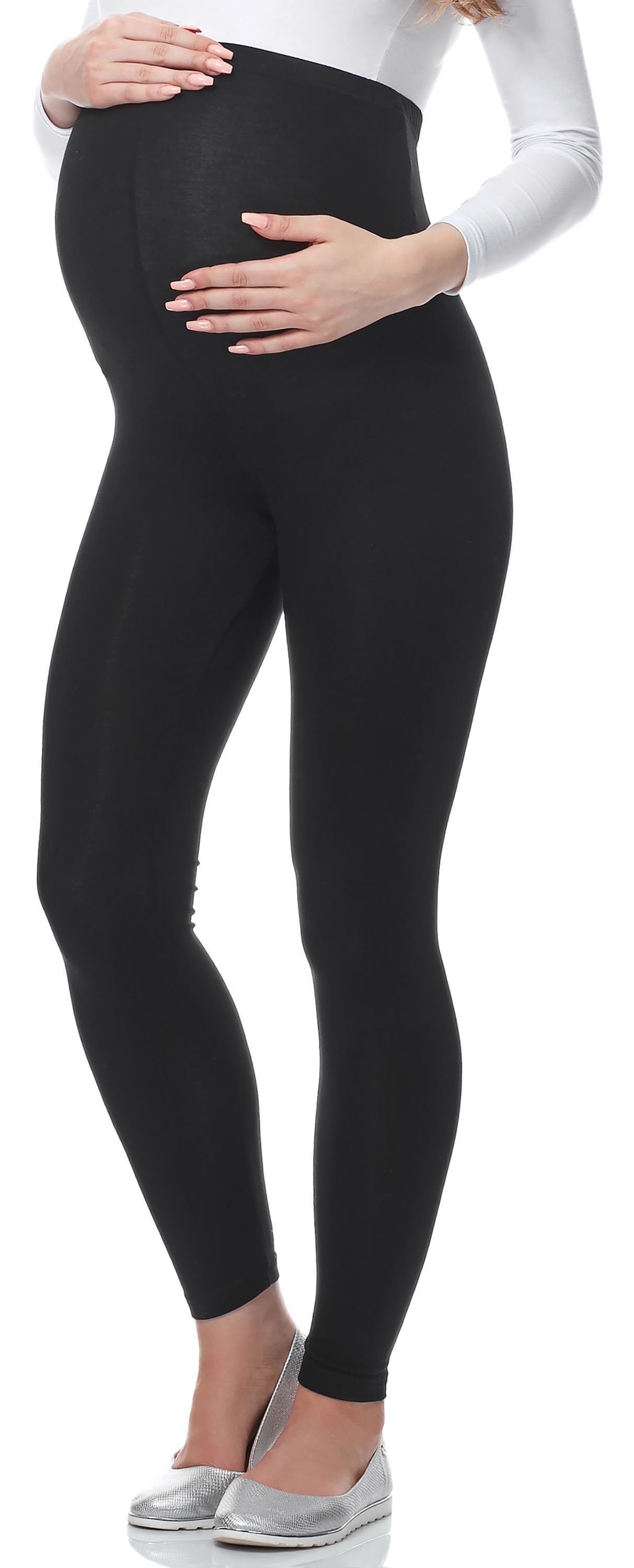 Be Mammy Umstandsleggings Lange Umstandsleggings aus Viskose BE-02 (1-tlg) elastischer Bund