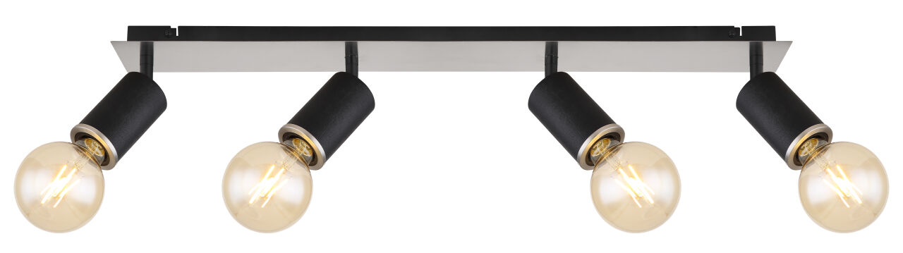 Globo Lighting - JOSEBA - Strahler Metall schwarz matt, 4x E27