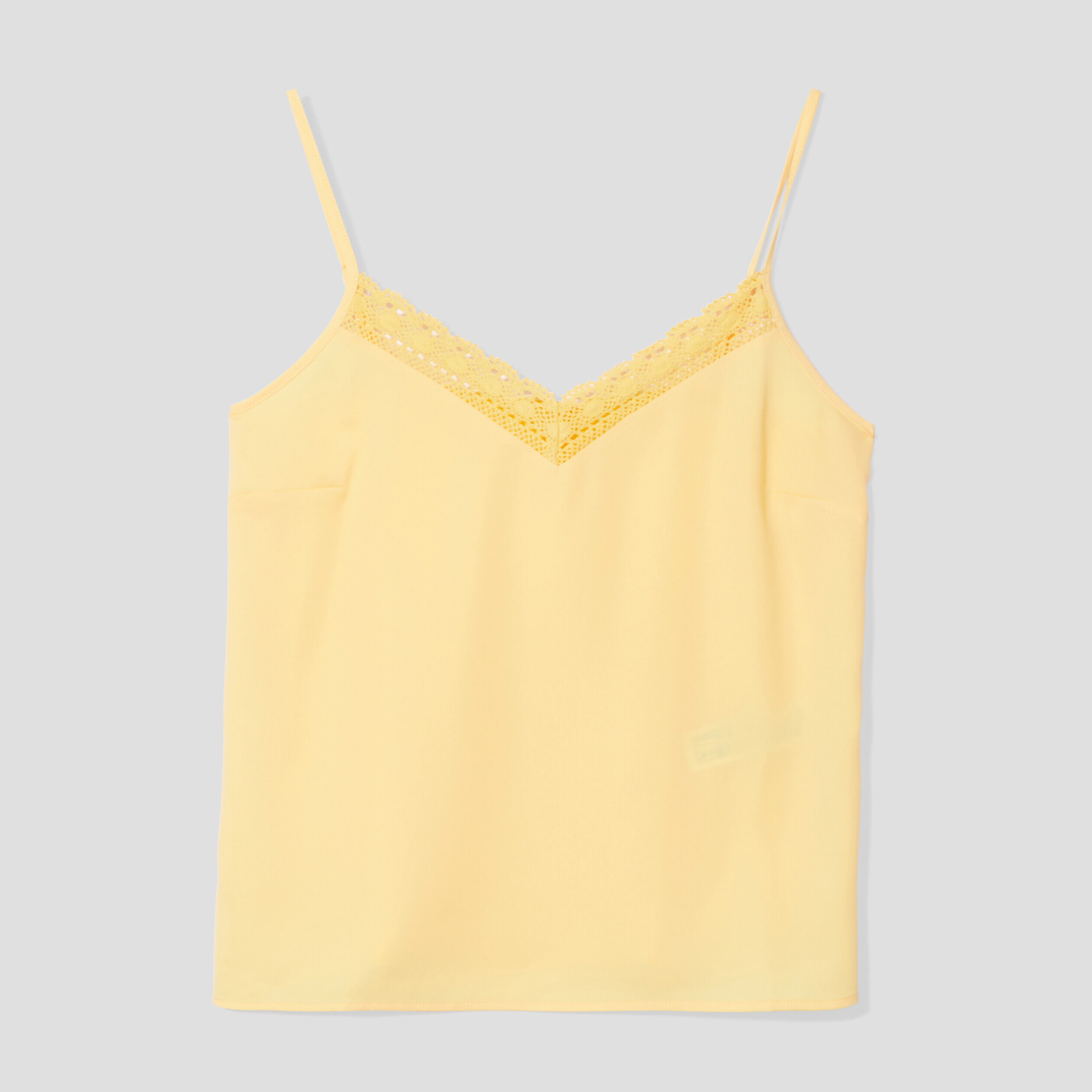 Débardeur bandes macramé jaune pastel femme | Cache Cache