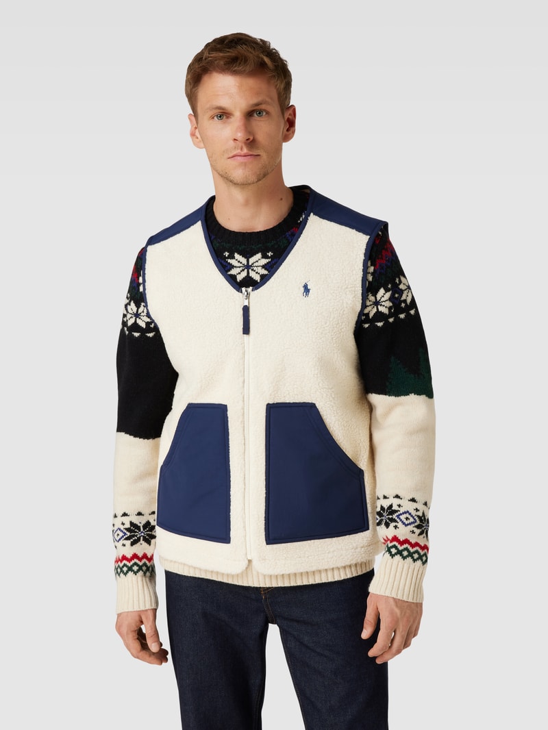 Weste mit Label-Details in beige