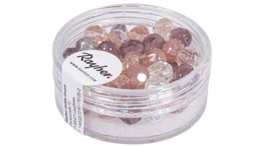 rayher Glas Schliffperle 6mm ø Antikrosé