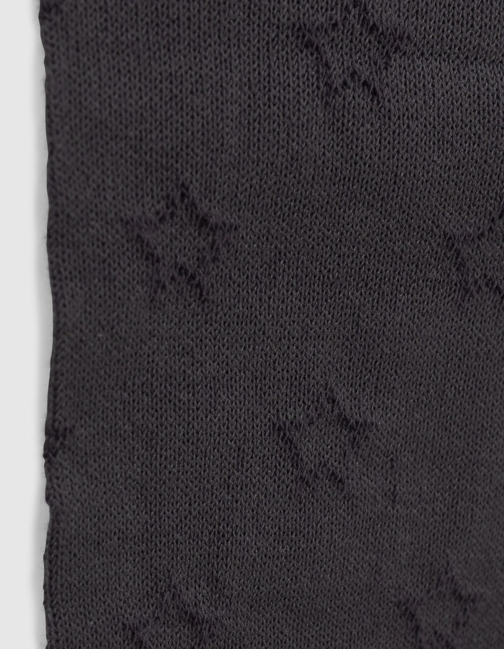 Collants gris tricot ajouré motifs étoiles fille