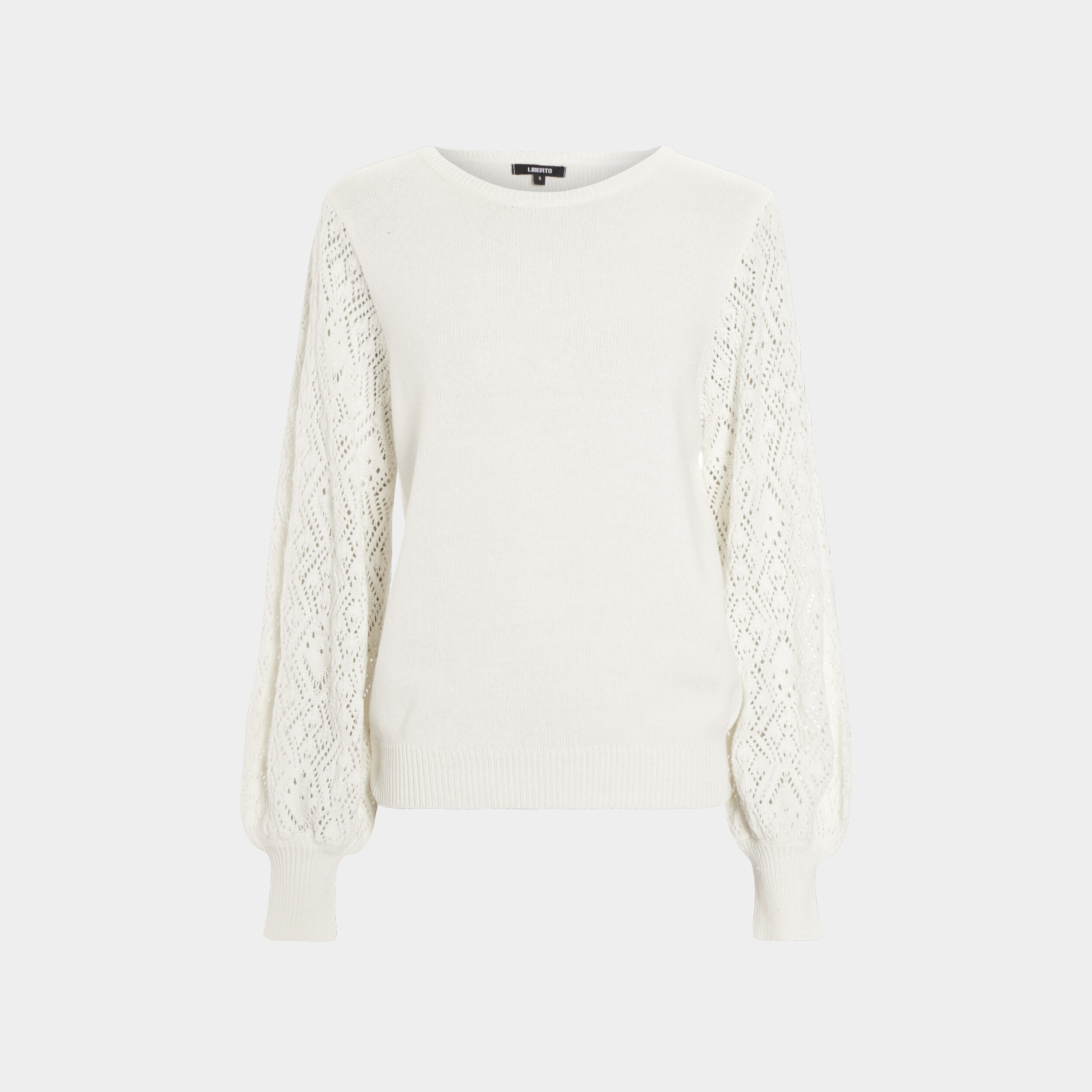 Pull manches longues en macramé Liberto ivoire femme | La Halle