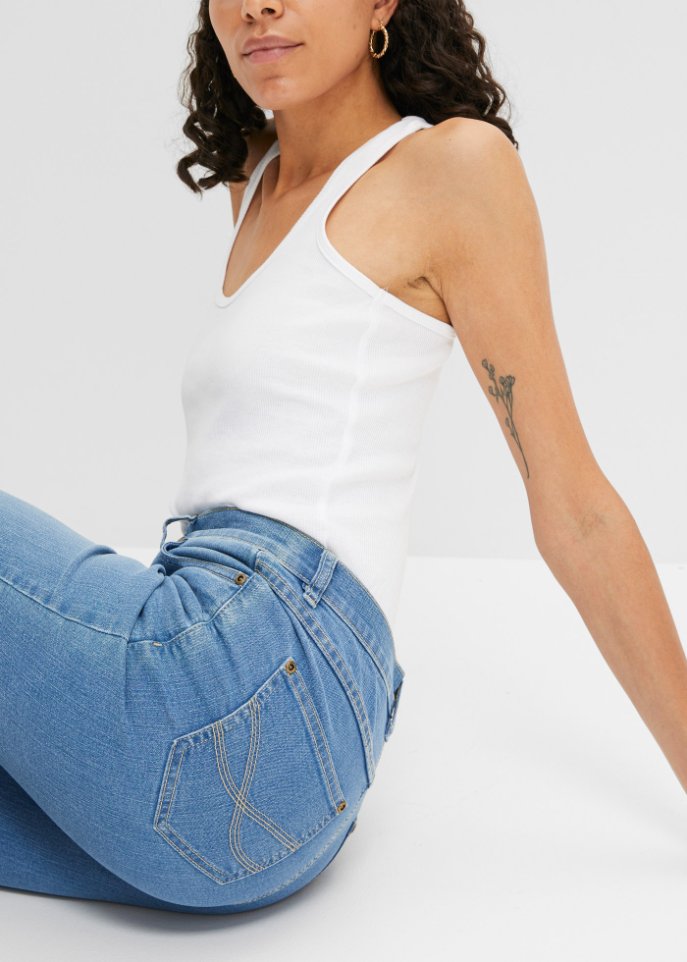 Straight Komfort-Stretch-Jeans, verkürzt